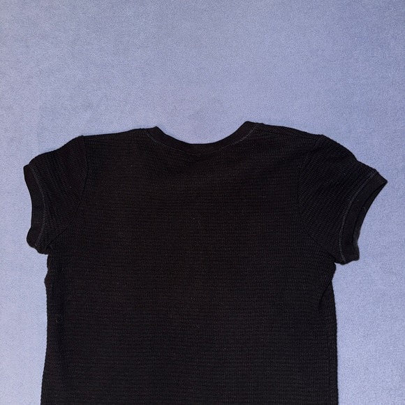 Lauren Ralph Lauren Henley Jersey Top Cap Sleeve Womens Black Size Small - Picture 8 of 10
